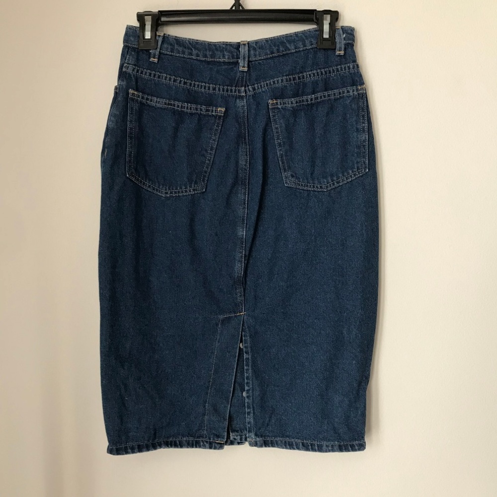 American Apparel Denim Button Down Midi Skirt - Picture 3 of 3